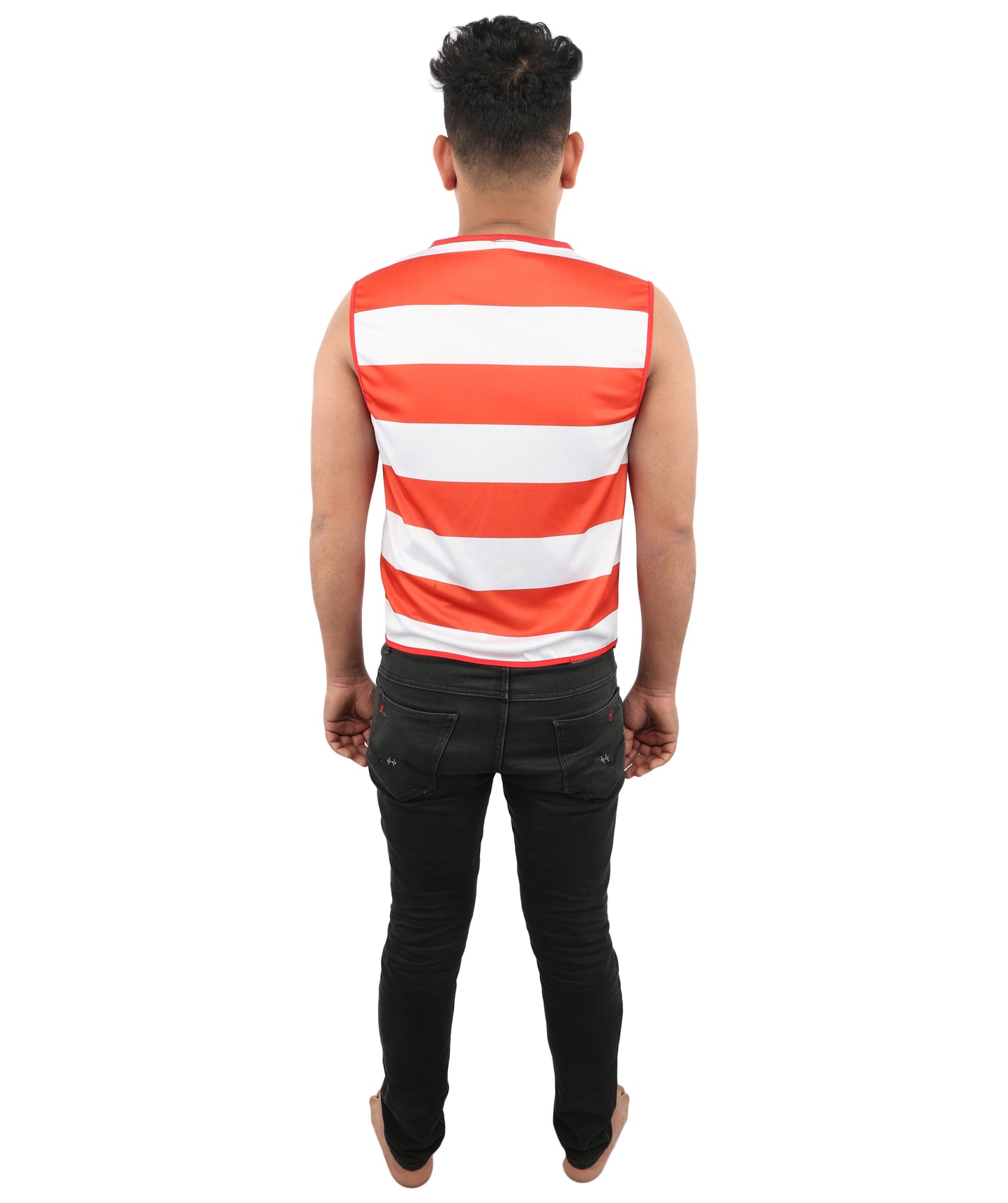 HPO Men's American Pride Waistcoat Costume | Sleeveless V-Neck Top Featuring USA Symbolism | Versatile for Stage Shows, Parades, and Election Parties