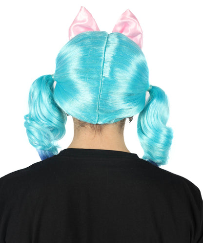 HPO Women's American Celebrity Multicolor Curly Ponytail Wig | Halloween and Cosplay Wig | Flame-retardant Synthetic Fiber