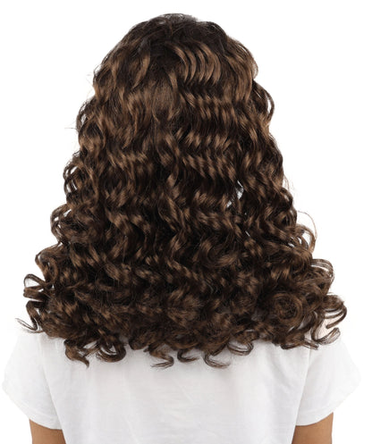 HPO Adult Women’s 16-Inch Medium Wig with Soft Curls | Multiple Color Options | Ideal for Cosplay, and Themed Events | Elegant, Versatile Hairpiece for Various Looks