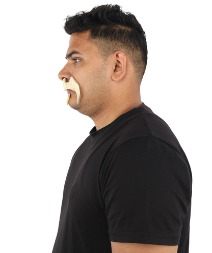 HPO Adult Men’s Bold Horseshoe Mustache with Chin Beard Set – Multiple Color Options - Flame-retardant Synthetic Fiber Fake Facial Hair | Ideal for Halloween Parties, Cowboy, Police Roleplay and Themed Events