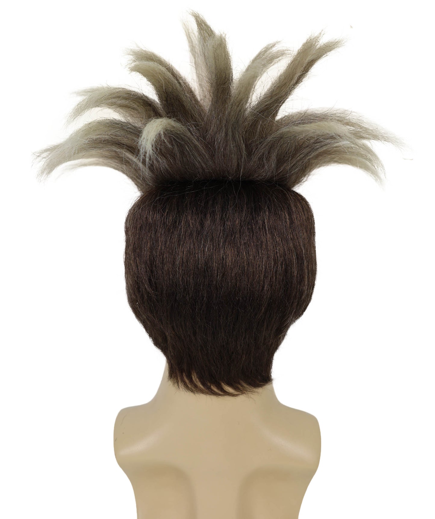 HPO Adult Men’s Multicolor Spiky Hero Wig | Green Mask & Goggles Costume Accessory | Flame-retardant Synthetic Fiber