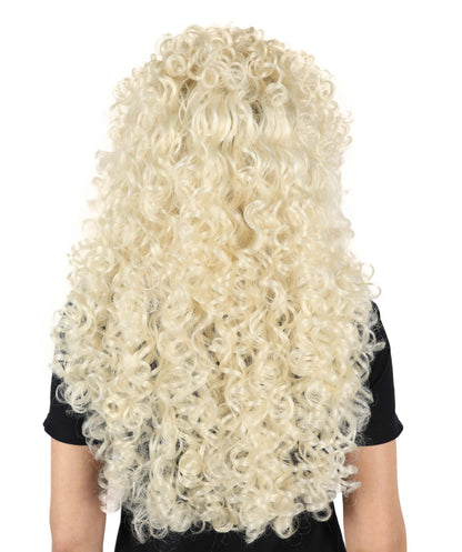 HPO Women's Ladies Cosplay Strong Curls Wigs | Long Voluminous Blonde Angels Wig | Perfect for Cosplay Parties and Special Occasions Adjustable Cap for Comfort & Secure Fit