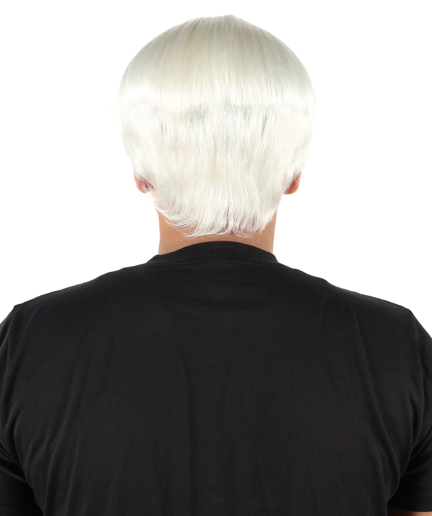 HPO Men's 9" Inch Short Length Halloween Classic Moe Retro Bowl Cut Costume Wig, Multiple Color Synthetic Soft Fiber Hair, Perfect for your next Festival