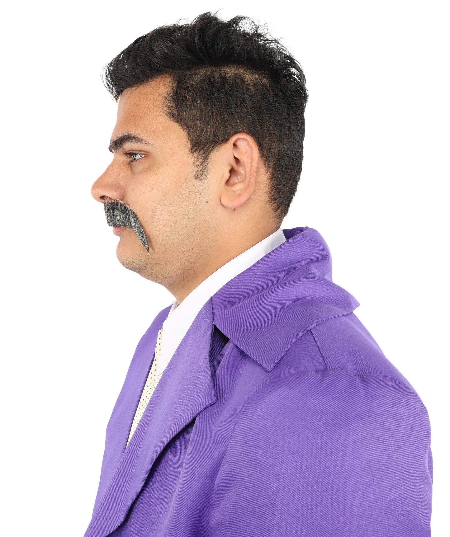 Men's long Horseshoe Human Hair Mustache | Facial Hair Multiple Colors Option | HPO