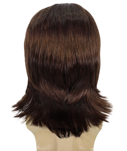 HPO Adult Male WIG 70s Heartthrob – Wavy Brown Wigs, Halloween and Cosplay Retro Themed Events, Premium Breathable Capless Cap