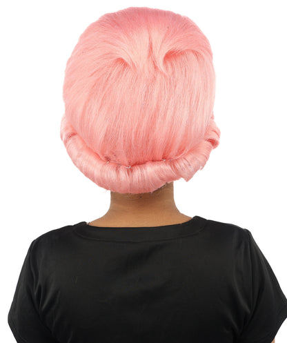 HPO Women's Voluminous Golden Blonde Grandma Wig | Medium Puffy Afro Style with Silver Texture, Synthetic Fiber & Adjustable Fit | Halloween, 100th Day of School, Theater & Funny Costume