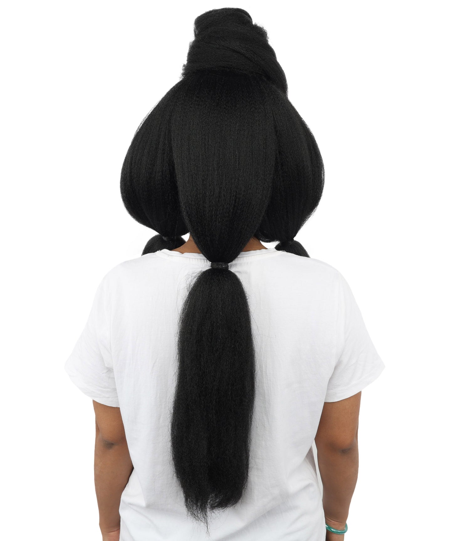 HPO Women’s High Volume Extra Long Yarn Twisted Bun Wig – Multiple Color Options | Bubble Ponytails Hairpiece with Capless Cap | Statement Headpiece for Halloween, Cosplay, Theater and Drag Looks