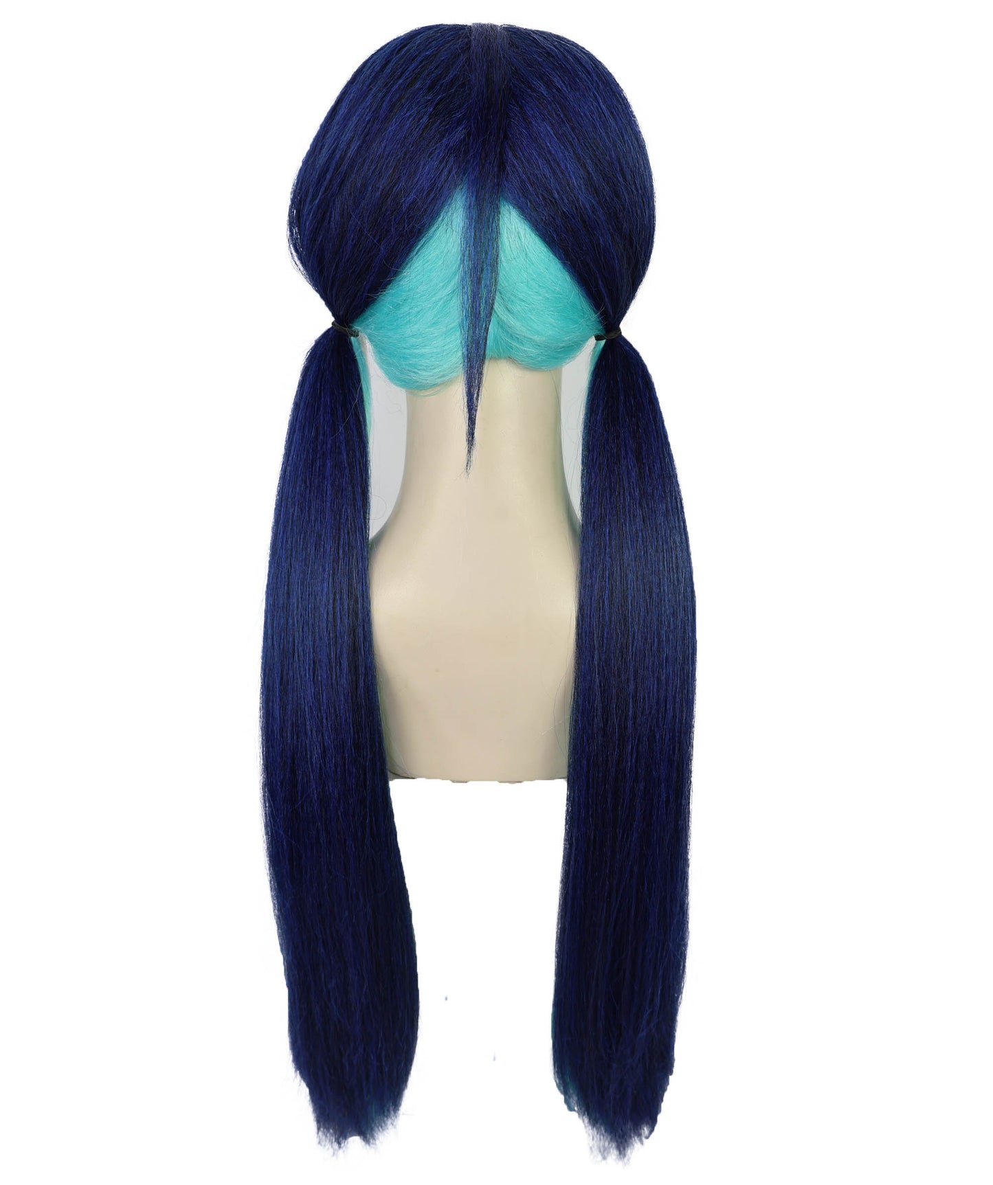 Women’s Long Straight Multiple Color Twin Tail Anime Wig | Game Character Hair | Ideal for Halloween | Breathable Capless Cap
