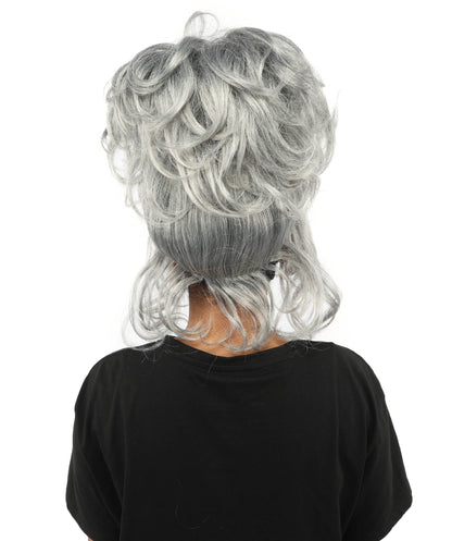 HPO Adult Women's Elegant Updo Tendril Wig | Multiple Color Options | Pastel peach hue, create of synthetic fiber, high teased volume with face-framing strands, breathable capless cap | Party, Halloween, theater, drag, performance, costume events
