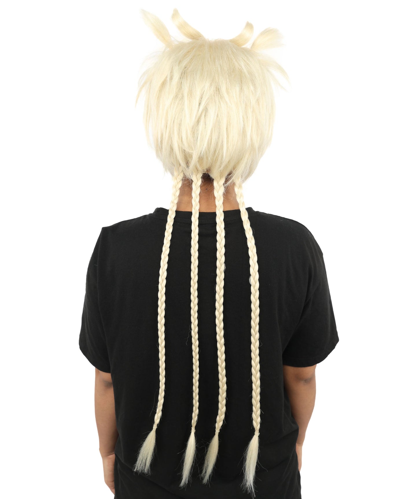 HPO Adult Women's Animal Ear Braided Wig | Multiple Color Options | Synthetic fiber, short bob with sculpted ears and long micro-braids, breathable base | Party, Halloween, theater, drag, performance, costume events