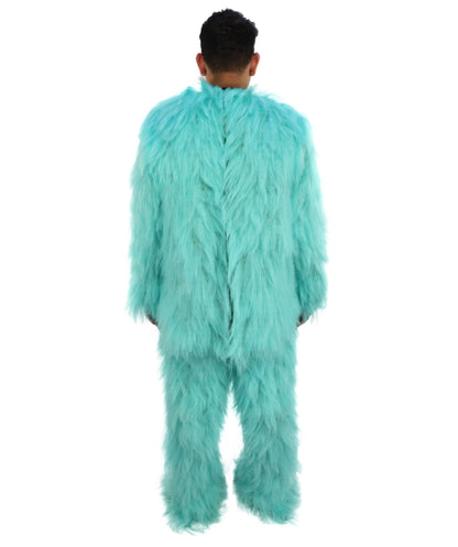 HPO Unisex Blue Furry Monster Costume, Mask and Bundle Set | Full Body Fur Costume with Matching Mask | Soft Plush Halloween Cosplay Outfit for Parties, Mascots & Performers