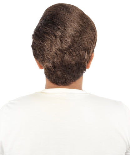 HPO Adult & Teen Men's Sleek Updo Theatrical Wig | Icy silver tone, create of synthetic fiber, striking swept front volume, breathable base | Party, Halloween, theater, drag, performance, costume events