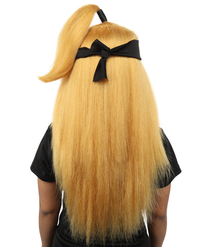 Women's High Ponytail Ninja Wig | Multiple Color Options | Create of synthetic fiber, long straight texture with top-tied fountain, breathable base | Cosplay, Halloween, theater, party, performance, costume events