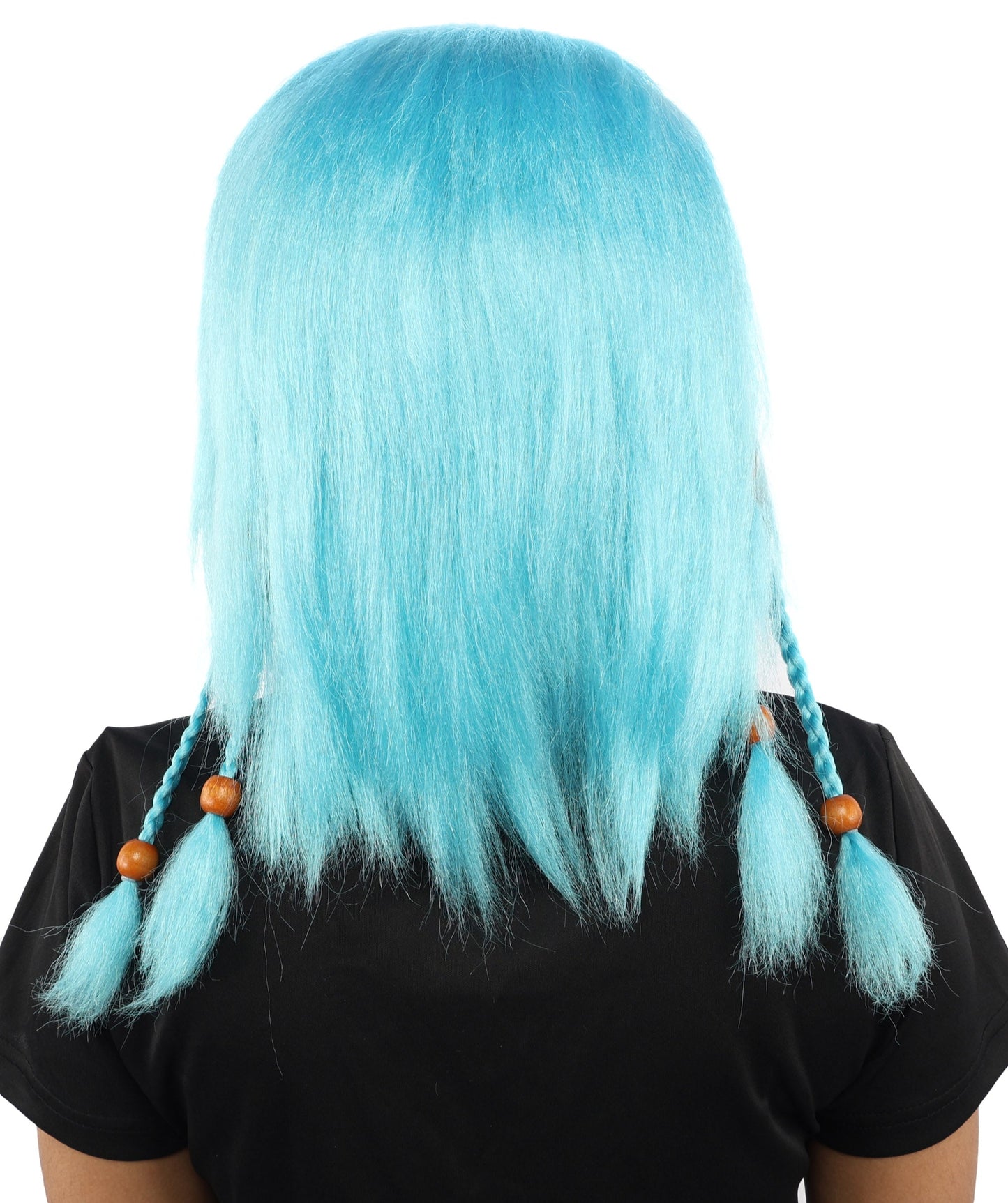 HPO Adult Women's Long Tribal Braided Wig | Multiple Color Options | Dark Shaggy Bob with Beaded Strands, Synthetic Fiber & Breathable Cap | Halloween, Sci-Fi Roleplay, Fantasy Costume