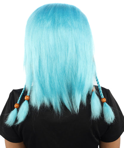 HPO Adult Women's Long Tribal Braided Wig | Multiple Color Options | Dark Shaggy Bob with Beaded Strands, Synthetic Fiber & Breathable Cap | Halloween, Sci-Fi Roleplay, Fantasy Costume