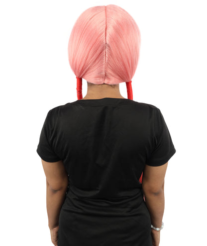 HPO Women's Extra Long Pigtail Wig | Multicolor Options | Floor Length Straight Twin Tails with Bangs, Heat Friendly Synthetic Fiber & Adjustable Cap | Halloween, Fairy Roleplay, Magical Girl Theme, Theater & Carnival