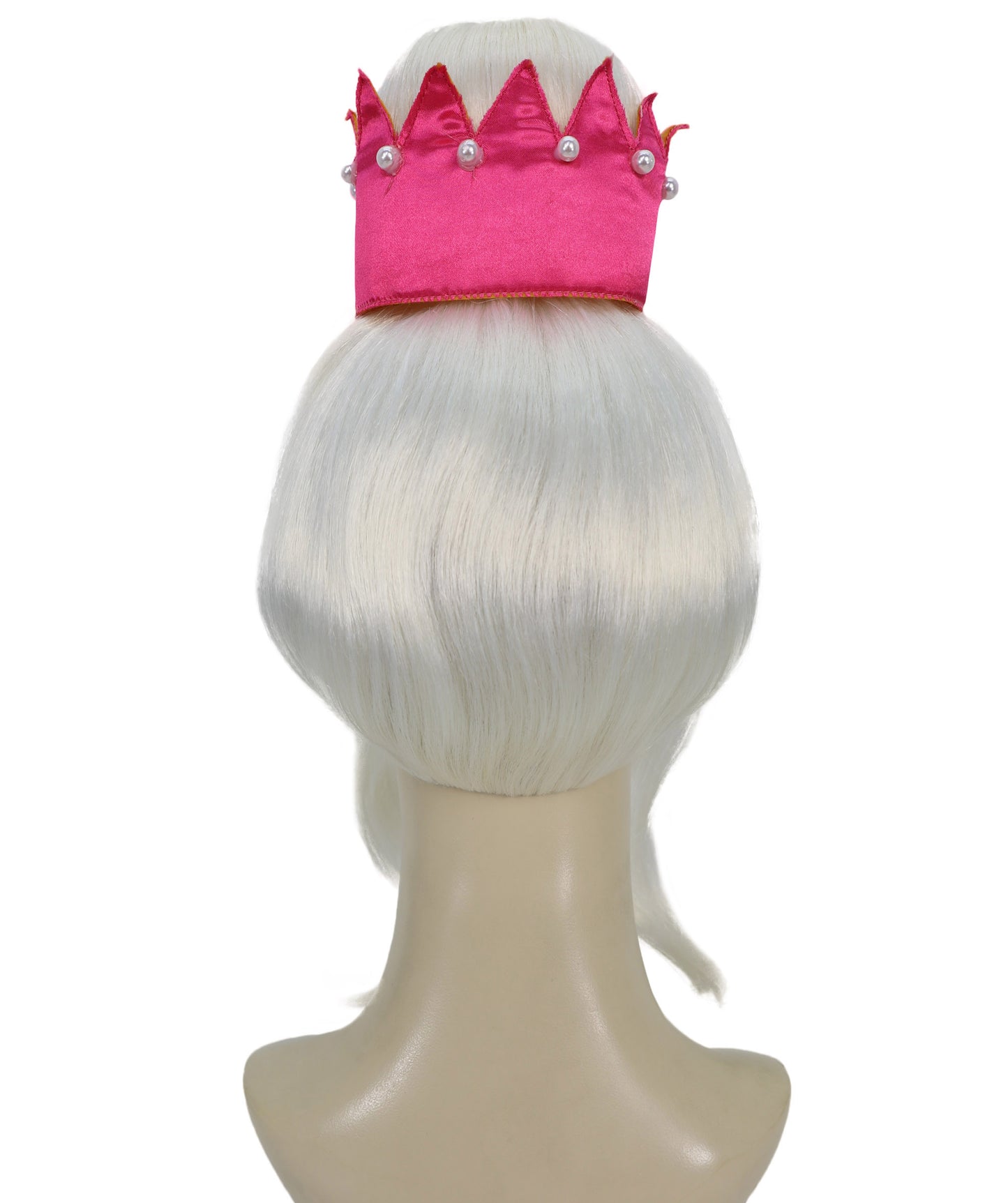 HPO Adult Women’s Long Straight White High Crown Fantasy Princess Wig | Ideal for Halloween | Breathable Capless Cap