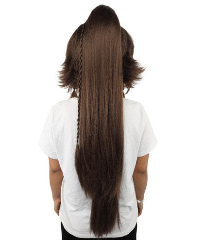 HPO Adult Women's Alien Nature Spirit Hair | Multiple Color Options | Soft Textured Bob with Beaded Braids, Heat Resistant Synthetic Fiber & Breathable Mesh | Halloween, Fantasy Roleplay, Themed Party, Theater & Carnival