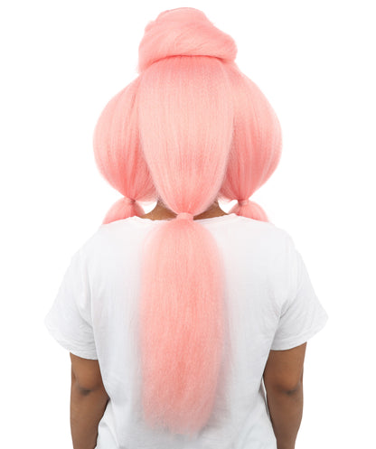 HPO Women’s High Volume Extra Long Yarn Twisted Bun Wig – Multiple Color Options | Bubble Ponytails Hairpiece with Capless Cap | Statement Headpiece for Halloween, Cosplay, Theater and Drag Looks