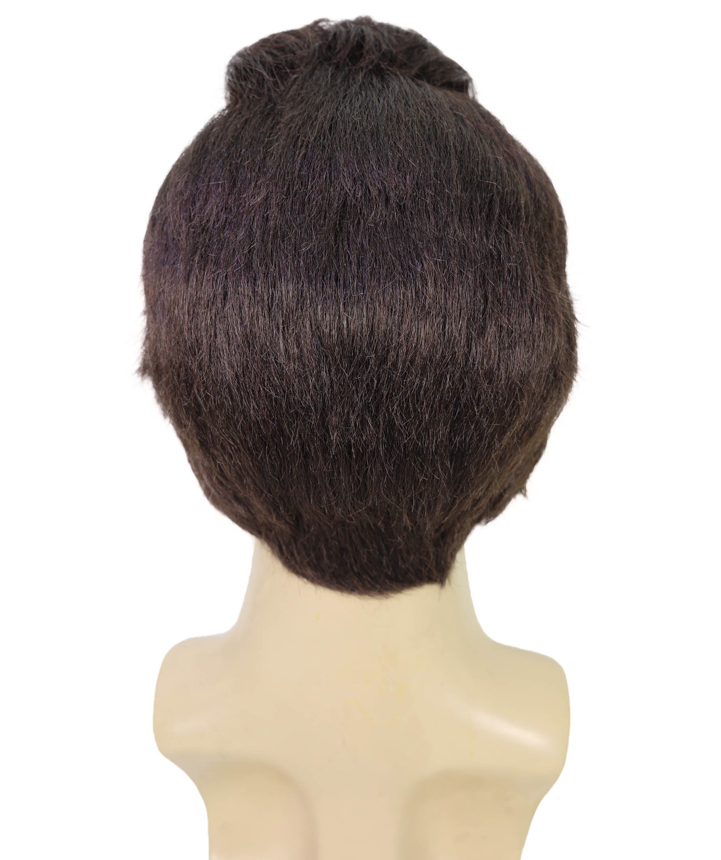 HPO Men’s High Volume Detective Style Brown Wig | Retro Fun Party Wig | Breathable Capless Cap