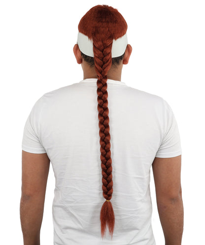 HPO Adult Men's Men's Adhesive Front Military Wig | Multicolor Options | Dark High and Tight Style with Glue-On Sideburns, Synthetic Fiber & Realistic Hairline | Halloween, Sci-Fi Roleplay, Special Effects Makeup & Costume Events