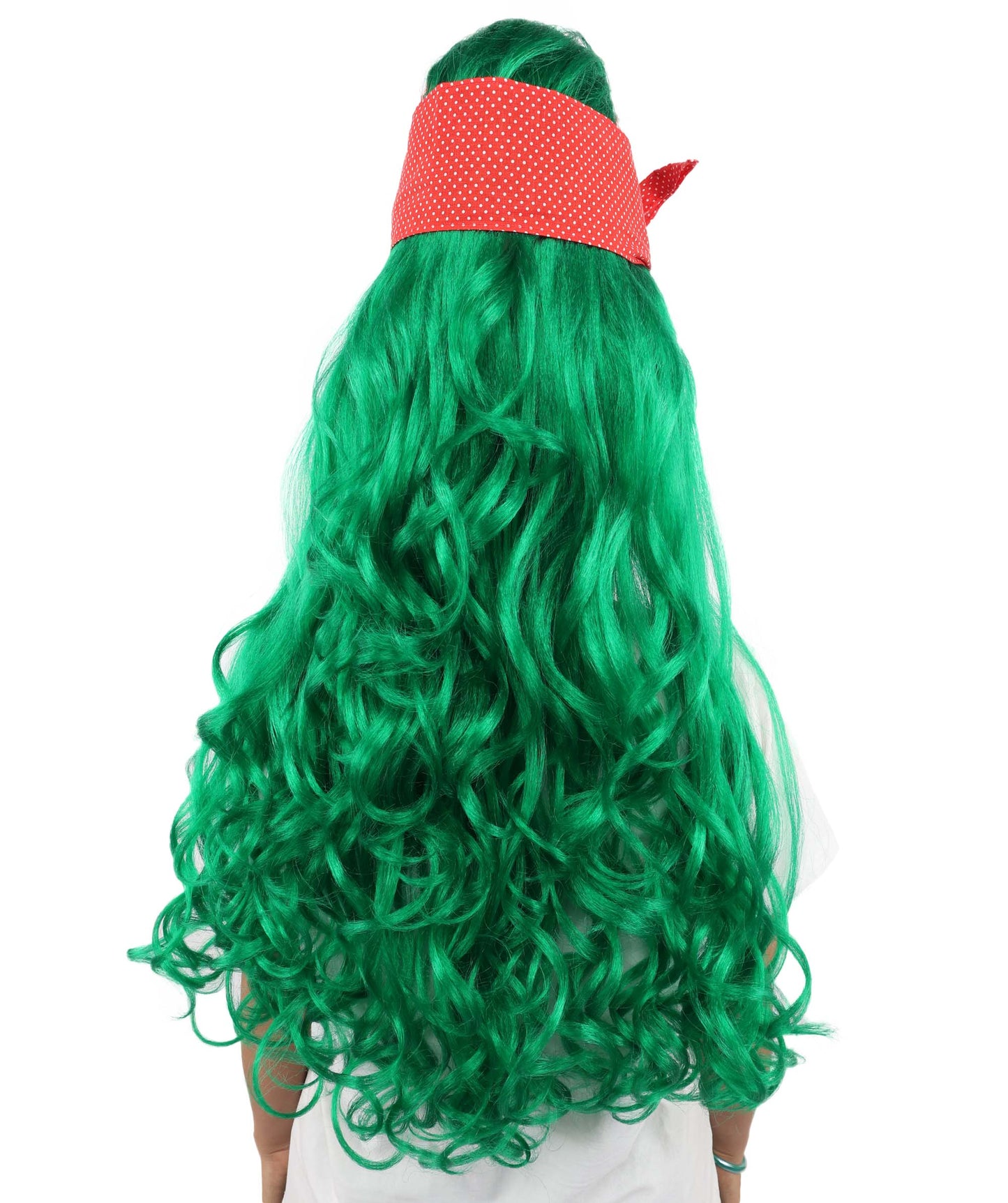 HPO Women’s Retro Beehive Wig with Red Bow | Multicolor Options | Extra Long Wavy Fancy Dress Accessory | Fancy Dress Accessory | Celebrity-Inspired Hair for Halloween, Cosplay & Music Tribute Parties