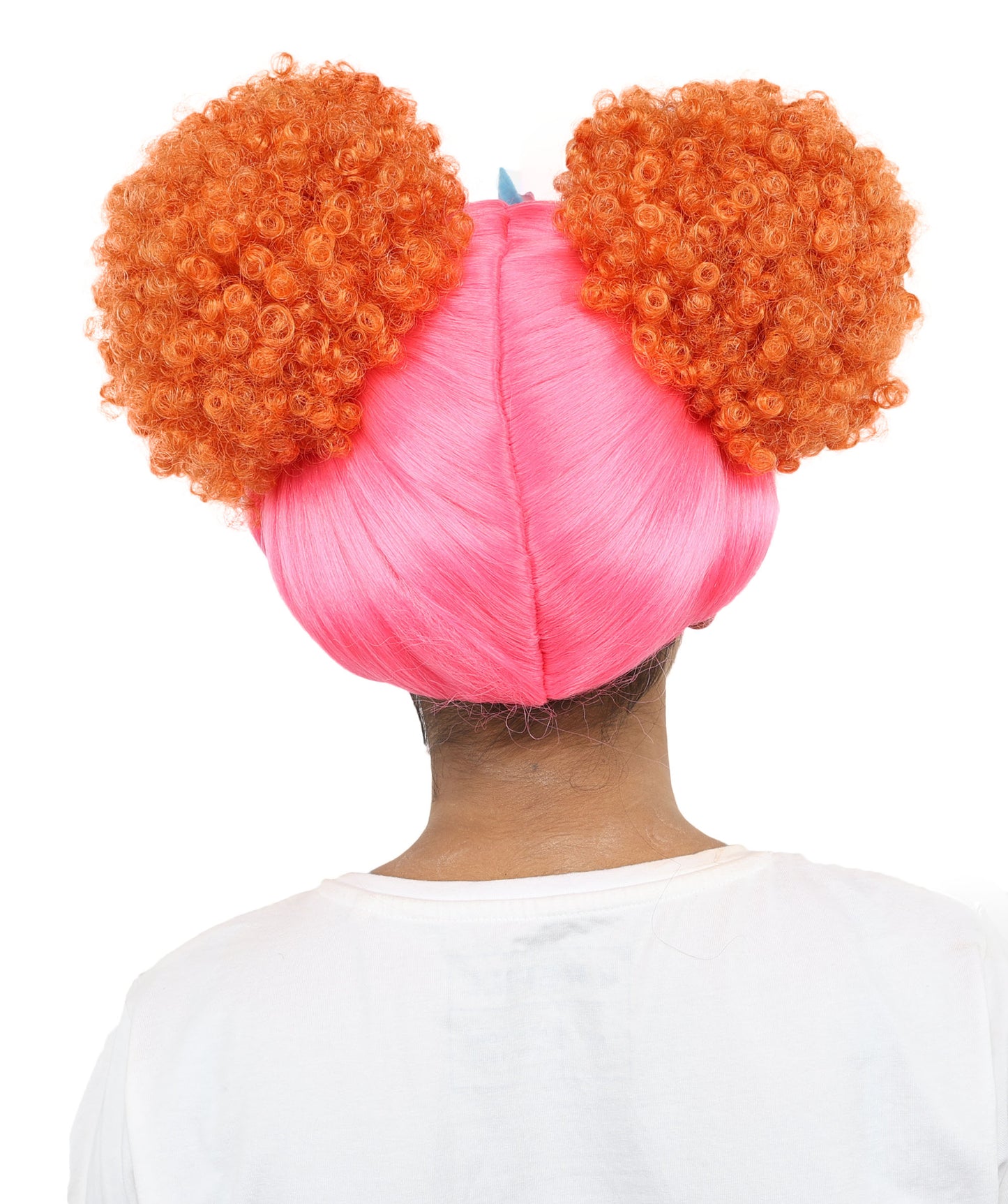 HPO Women's Whimsical Dollhouse Wig | Multicolor Curly Hairstyle with Cat Ear Headband | Hairpiece for Halloween, Cosplay & Parties