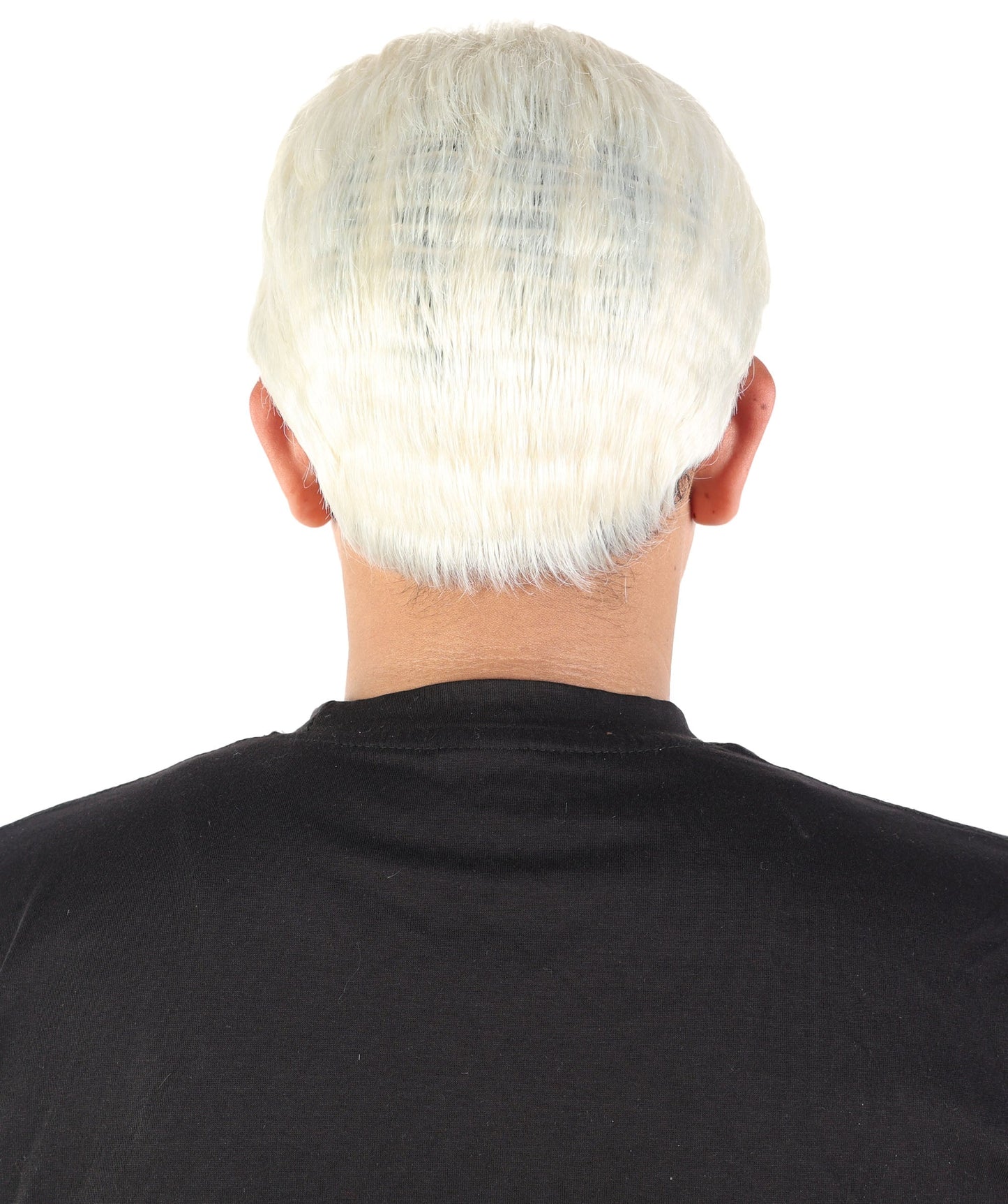 Men’s Short Textured Blonde Wig | Bleached Crop Hairpiece with Subtle Fade | Adjustable Fit for Cosplay, Stage, Parties & Roleplay