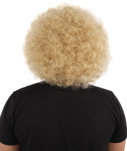 HPO Men's Soft Curly Afro Wig with Multiple Color Options | Flame-Retardant Synthetic Fiber | Perfect for Halloween, Cosplay and Themed Parties