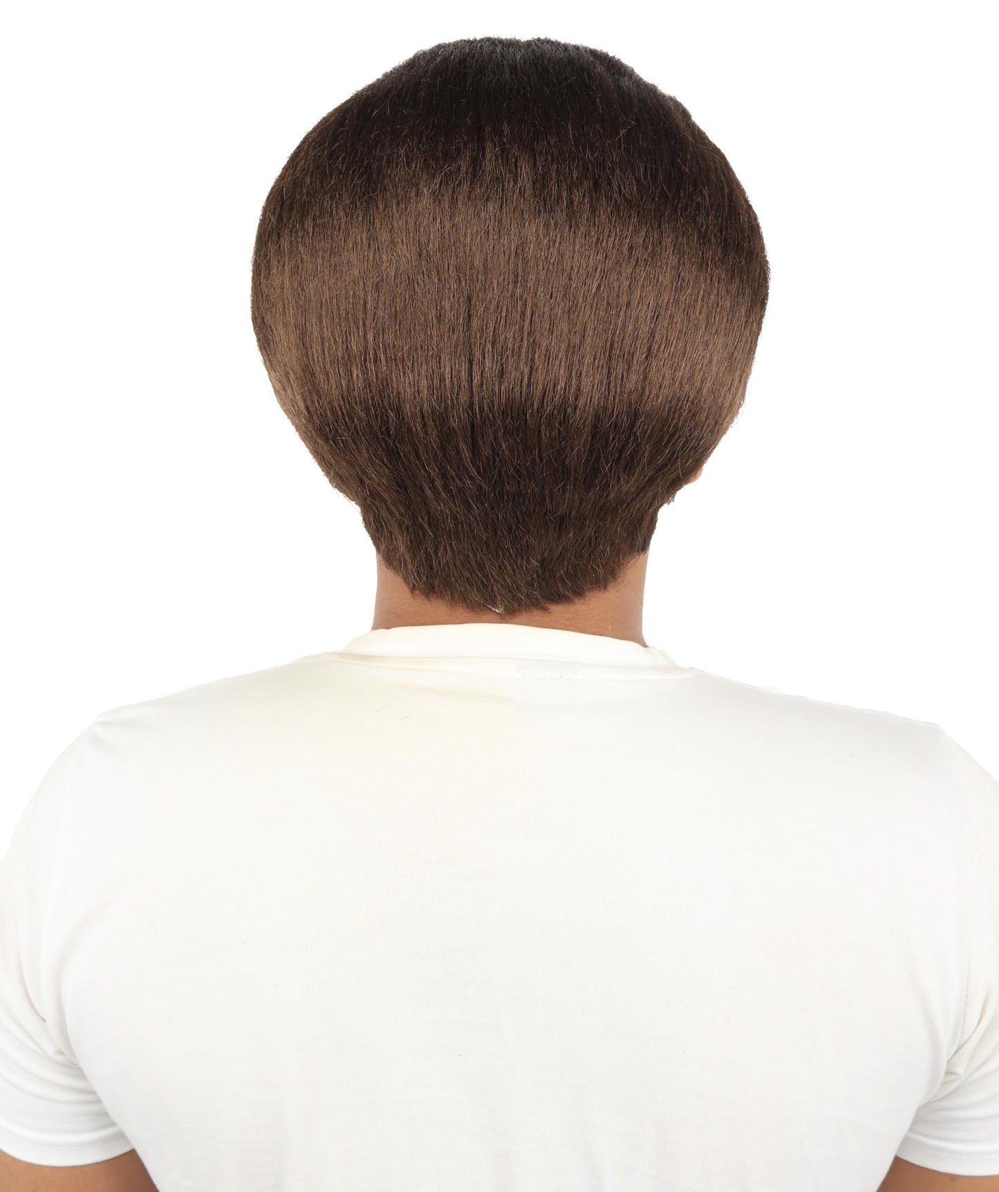 HPO Men's Short Brown Horror Wig With Bald Cap – Costume Hairpiece for Adults | Scary Look for Halloween, Cosplay & Themed Parties