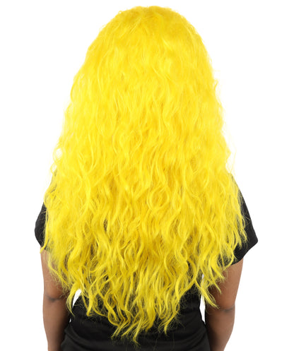 HPO Women’s Pink Long Wavy Wig | 25 Inch Long Hair with Capless Cap Design | Ideal for Playful at Halloween Cosplay, and Themed Parties