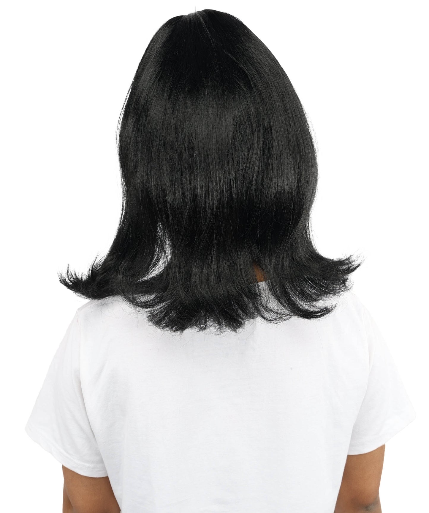 HPO Women’s Long Length Black Sleek High Ponytail Wig – 16 Inch Synthetic Hair with Capless Cap | Stage Style Headpiece for Halloween Parties & Cosplay