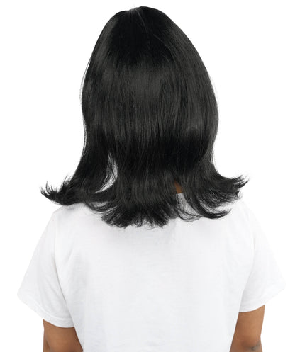 HPO Women’s Long Length Black Sleek High Ponytail Wig – 16 Inch Synthetic Hair with Capless Cap | Stage Style Headpiece for Halloween Parties & Cosplay