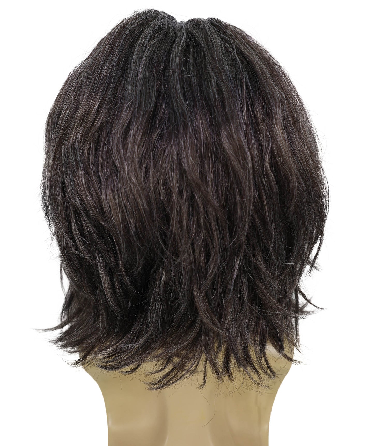HPO Haunted Dark Grey Curly Ghost Wig | Scary Cosplay & Halloween | Messy Shoulder-Length Wig with Pale Skin Look
