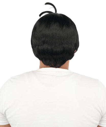 HPO Adult Men's Sleek Blunt Bob Wig | Multicolor Options | Solid color hue, create of synthetic fiber, straight smooth texture with bangs, breathable base | Party, Halloween, theater, drag, performance, costume events