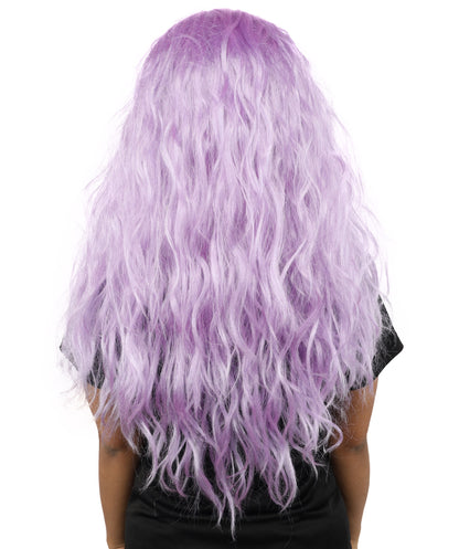 HPO Women’s Pink Long Wavy Wig | 25 Inch Long Hair with Capless Cap Design | Ideal for Playful at Halloween Cosplay, and Themed Parties