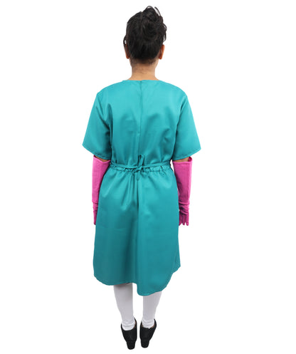 HPO Fantasy Gothic Surgical Costume – Knee Length Gown with Structured Waist Shape |Visual Appearance for Theme Parties