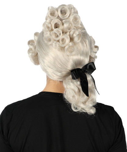 HPO Women Heian Mystara Curly White and Blonde Wig| For Party and Halloween | Flame-retardant Synthetic Fiber | Breathable Capless Cap |