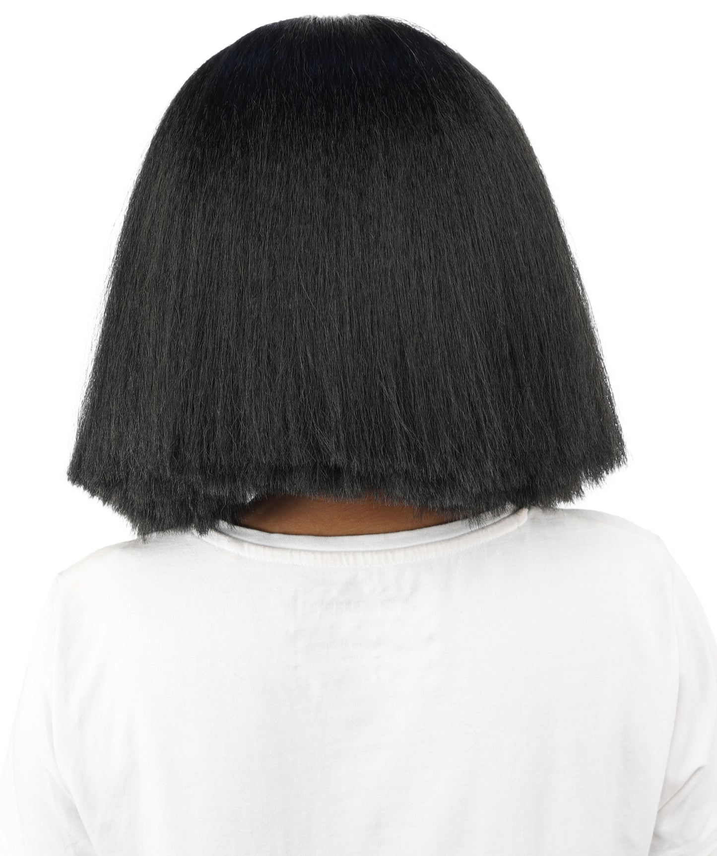 HPO Celebrity-Style 11 Inch Green Rooted Blonde Front Braided Straight Wig | Shoulder-Length Fun, Bold, and Stylish Hairpiece  | Ideal for Halloween, Cosplay, and Themed Parties