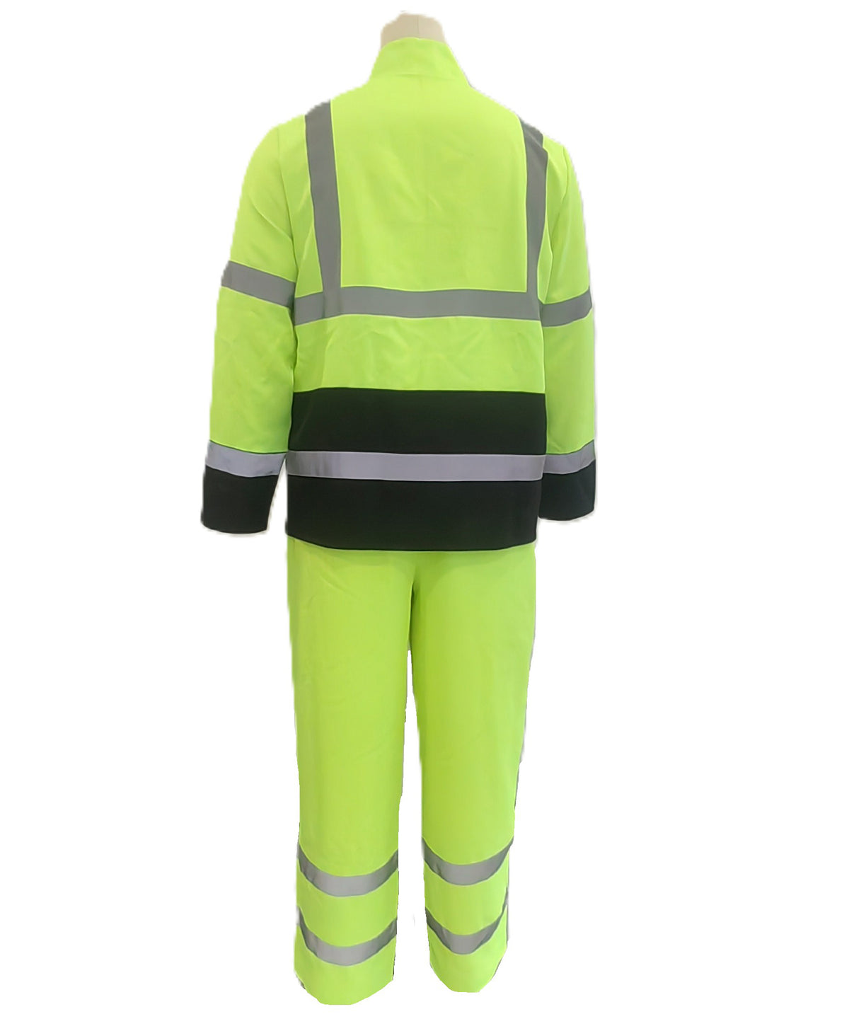 HPO Adult High-Visibility Worker Costume with Reflective Stripes - Neon Yellow Reflective Bands Black Contrast Panels with Jacket & Trousers Construction Set for Halloween Cosplay & Events