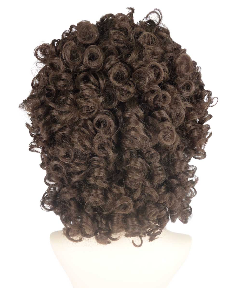 HPO Women's Medium Curly Olympian Lady Wig Collection | Fancy Halloween Wigs | Premium Breathable Capless Cap