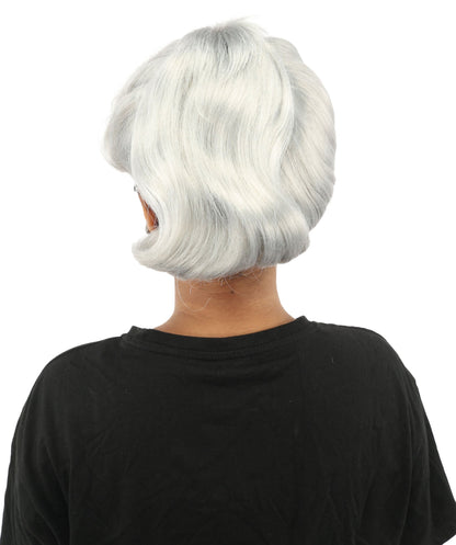 HPO Adult Women's Retro Pin-Up Wig | Multicolor Options, create of synthetic fiber, vintage curled bumper bangs with rolled back, breathable base | Party, Halloween, theater, drag, performance, costume events