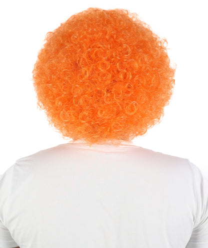 HPO Men's Multi-Color Options Curly Clown Wig | Flame-Retardant Synthetic Fiber and Standard Cap | Ideal for Parties, Cosplay, and Themed Events