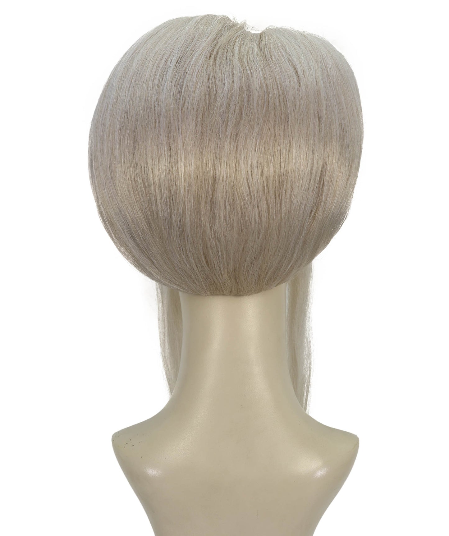 HPO Adult Women’s Platinum Blonde Fantasy Wig with Structured Bouffant & Long Straight Tails | Lightweight Flame-Retardant Synthetic Wig for Costume Events