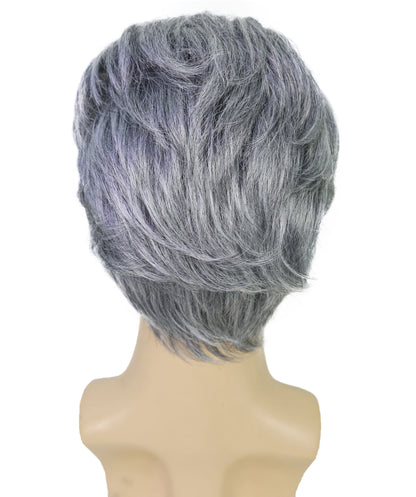 HPO Men’s Sports Fun 2-Tone Curly Wig with Mustache  | Ideal for Halloween | Breathable Capless Cap