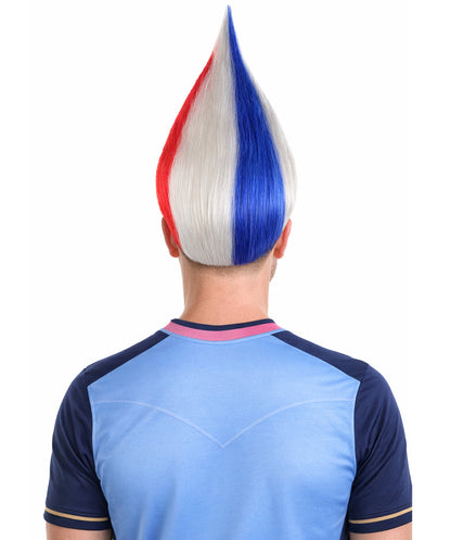 USA Star Troll | Unisex Patriotic Red White and Blue Troll Wig with Star | Premium Breathable Capless Cap