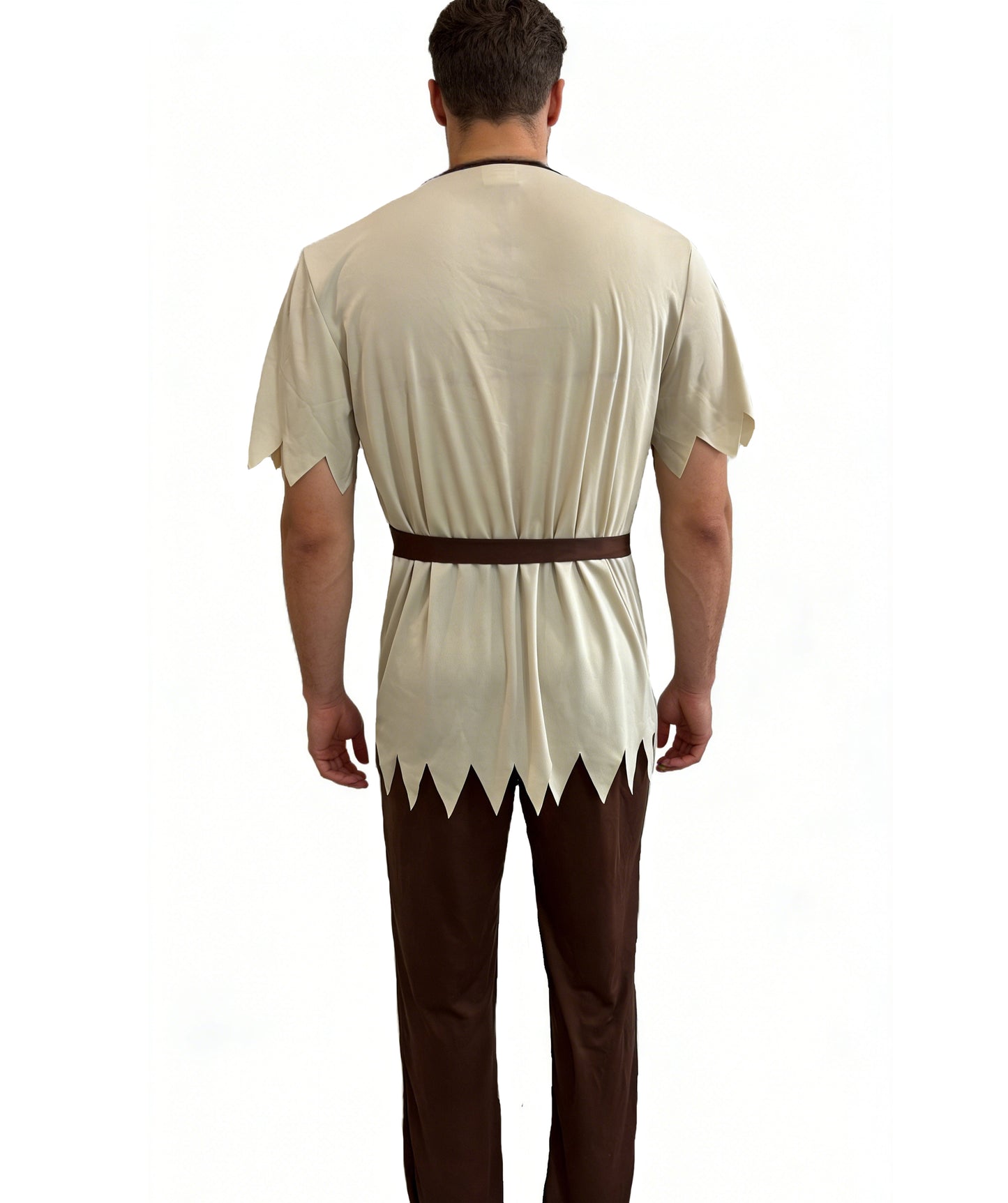 HPO Men's Native-Inspired Costume | Tan and multicolor jersey construction featuring a detailed top, pants, belt, and headband | Ideal for party, Halloween, cosplay, theater, drag, performance, costume events