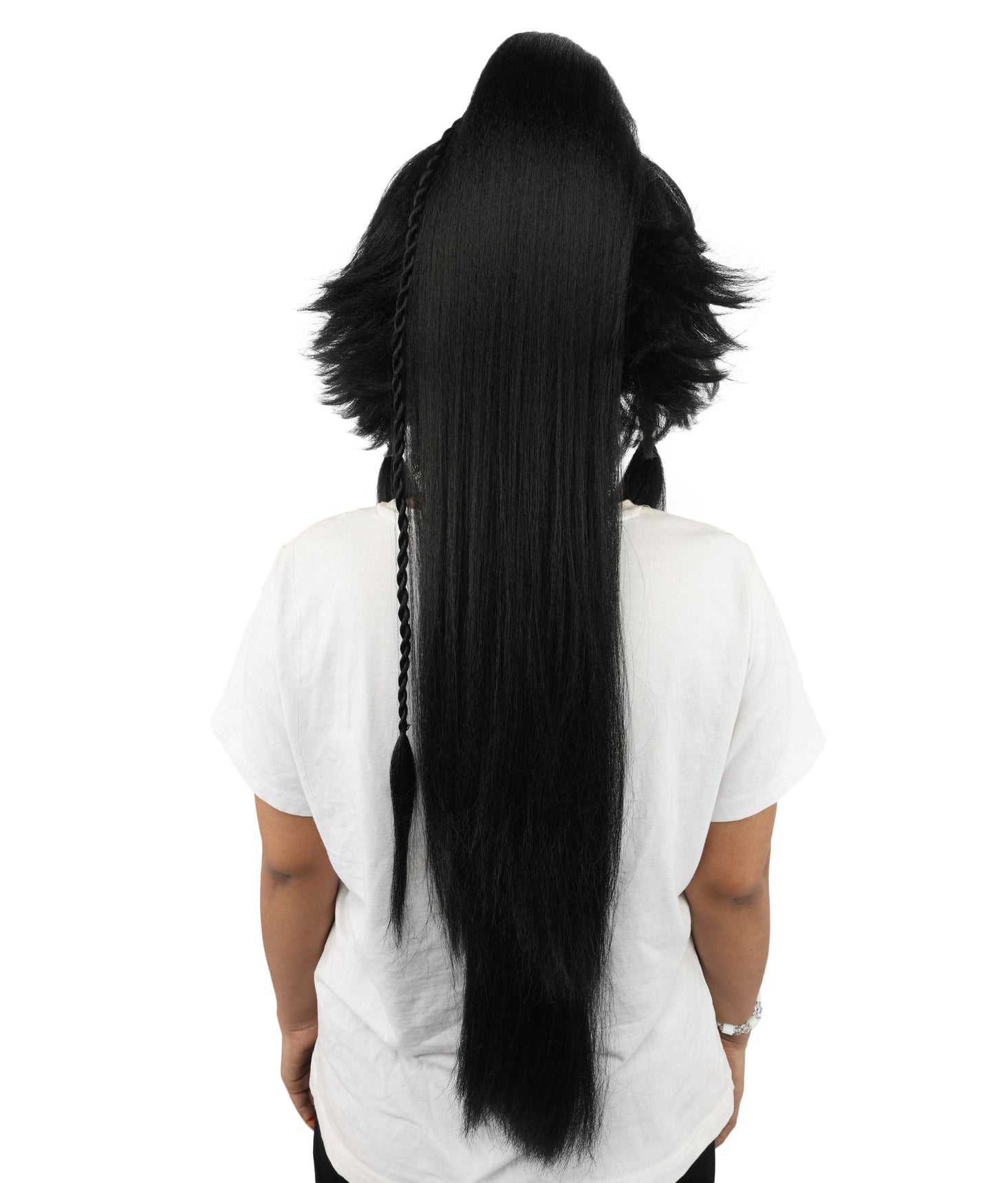 HPO Adult Women's Alien Nature Spirit Hair | Multiple Color Options | Soft Textured Bob with Beaded Braids, Heat Resistant Synthetic Fiber & Breathable Mesh | Halloween, Fantasy Roleplay, Themed Party, Theater & Carnival