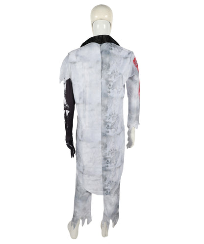 HPO Adult Men’s Corpse Groom Costume Set | Tattered Suit with Bone Detailing & Distressed Accessories | Adjustable Fit | For Halloween, Horror Parties & Themed Events
