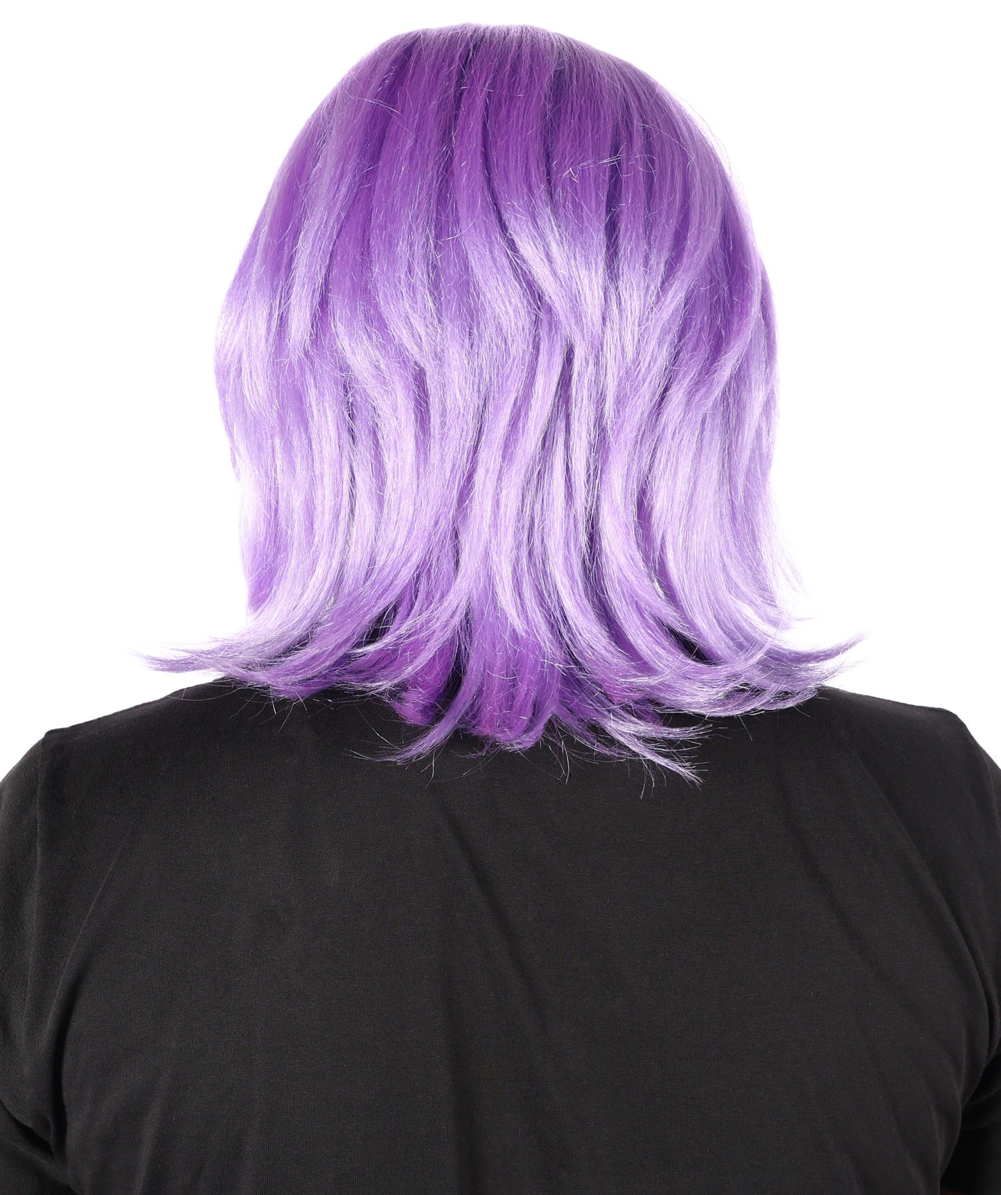 HPO Men's Short Anime Lilac Wig | Layered Synthetic Fiber Hairpiece with Adjustable Cap | Ideal for Anime Characters & Costume Events